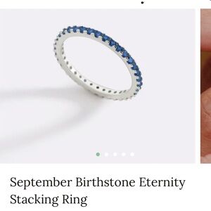 September Blue Sapphire Eternity Stacking Ring size 7